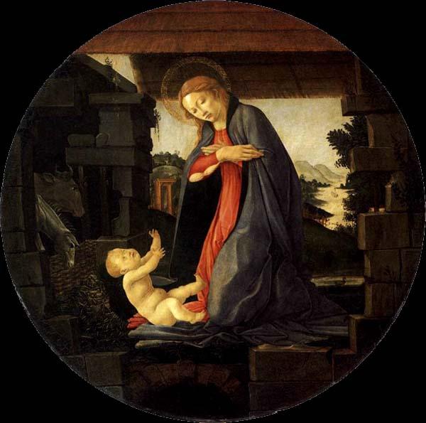 BOTTICELLI, Sandro The Virgin Adoring the Child